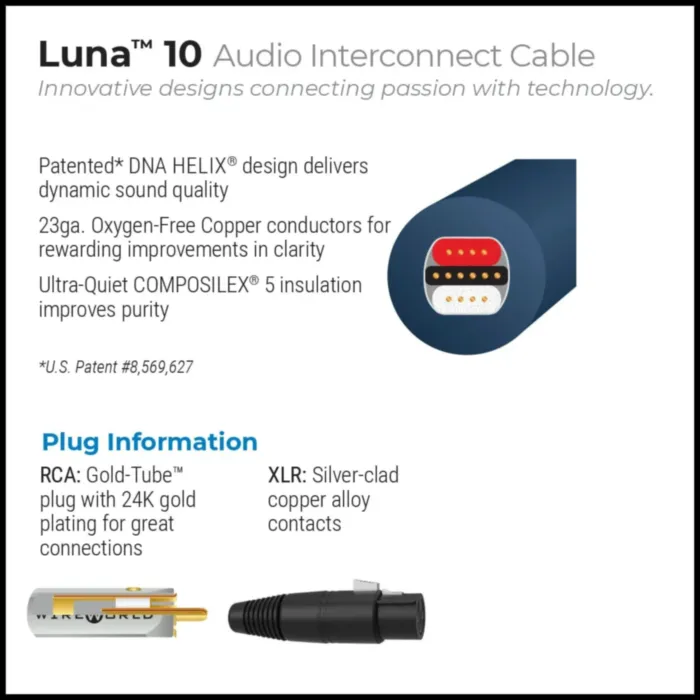 Wireworld Luna 10 Balanced Audio Interconnect (LBI1.0M-10) 1.0m