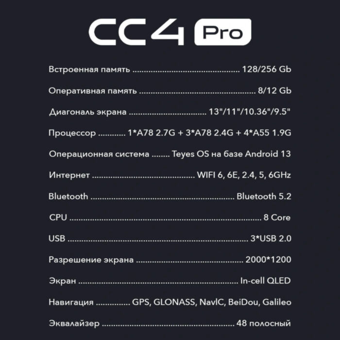 TEYES CC4 Pro | 13" | 12/256 Gb