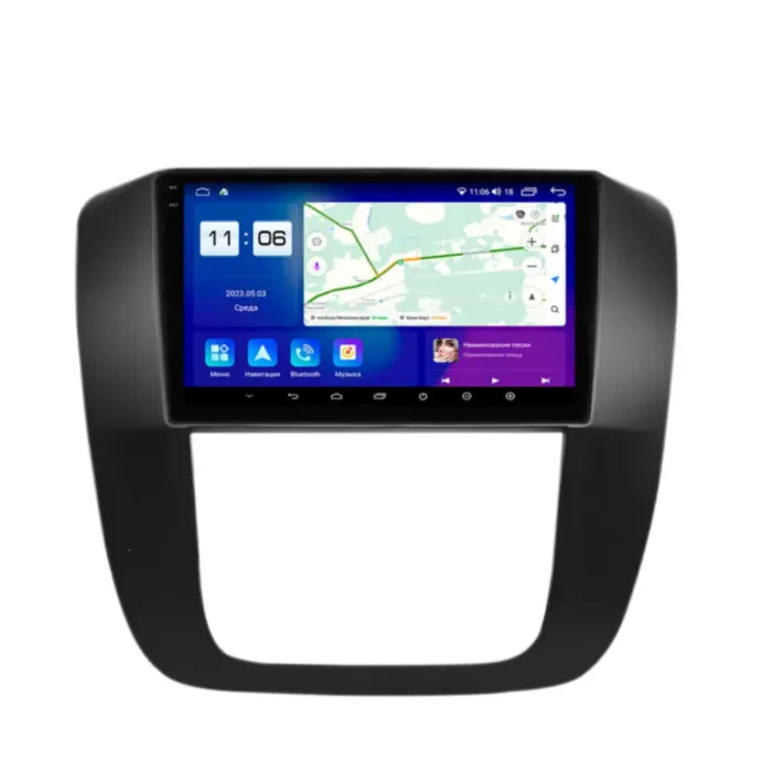 Магнитола для Chevrolet Silverado, Tahoe 2007-2014 черная мат Parafar (cо встроенным модулем для подключения камер 360) на Андроид 13.0 PF041T2LUX1U2K360